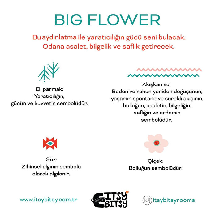 Itsy Bitsy Kids Big Flower Aplik Başlığı, Pembe, 13.5x16cm
