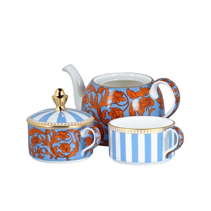 Lucky Art Zeflora Bone 3lu Çay Seti