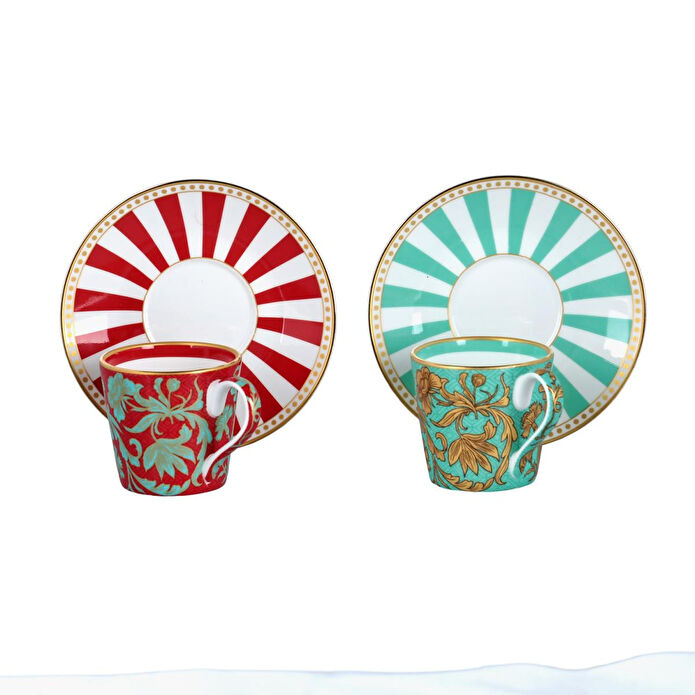 Lucky Art Zeflora Bone 2li Kahve Fincani Seti 80ml