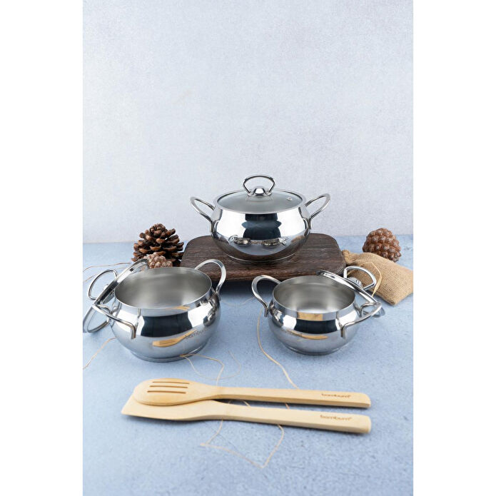 Bambum Rose Küre 6 Parça Derin Tencere Takımı B4247