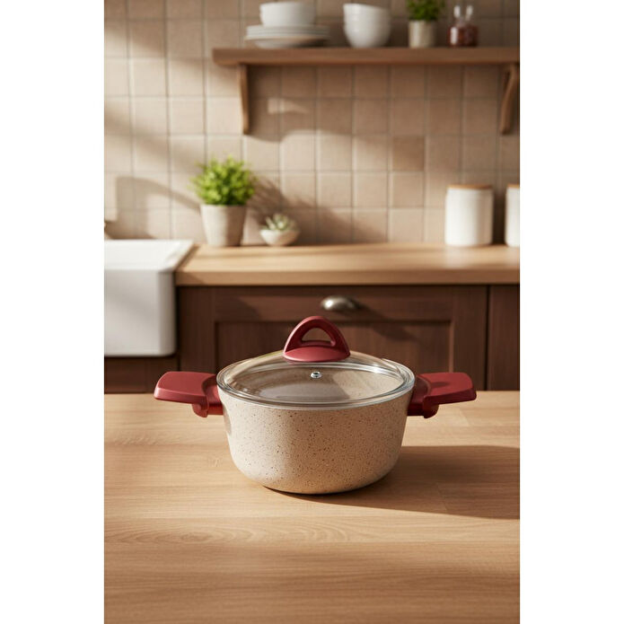 Bambum Pluto 7 Parça Granit Tencere Seti Krem