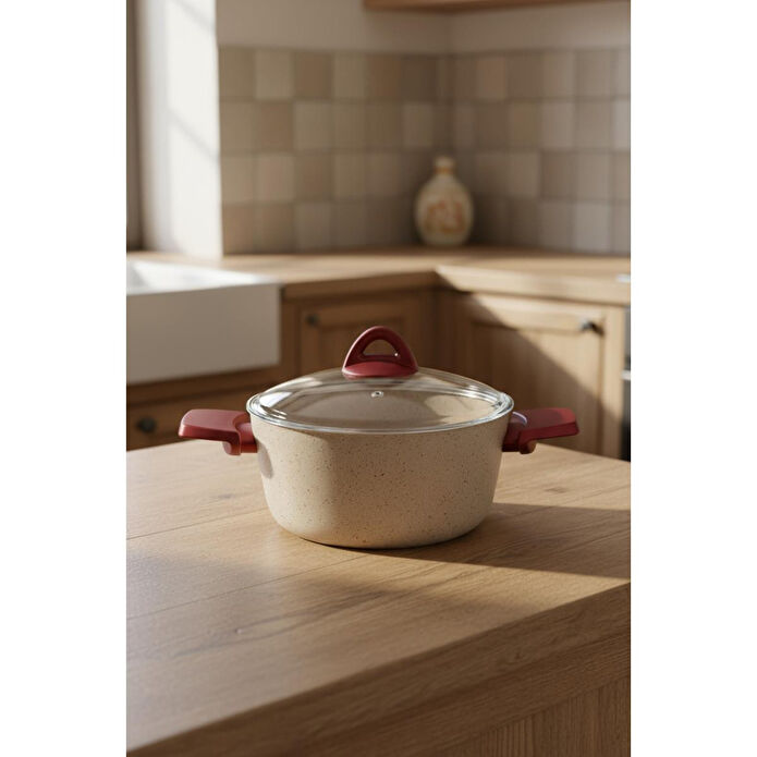 Bambum Pluto 7 Parça Granit Tencere Seti Krem