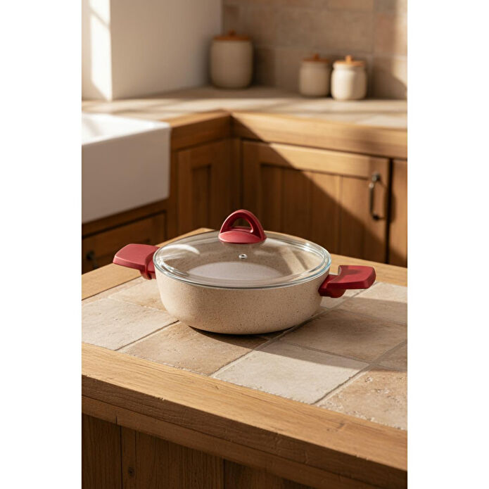 Bambum Pluto 7 Parça Granit Tencere Seti Krem