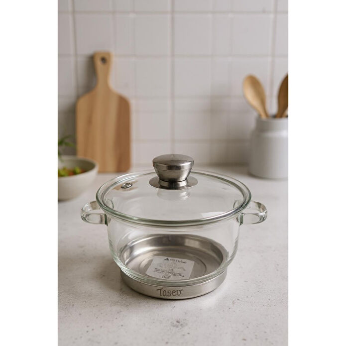 Bambum Baron Çelik İndüksiyon Tabanlı Cam Tencere 1500ml