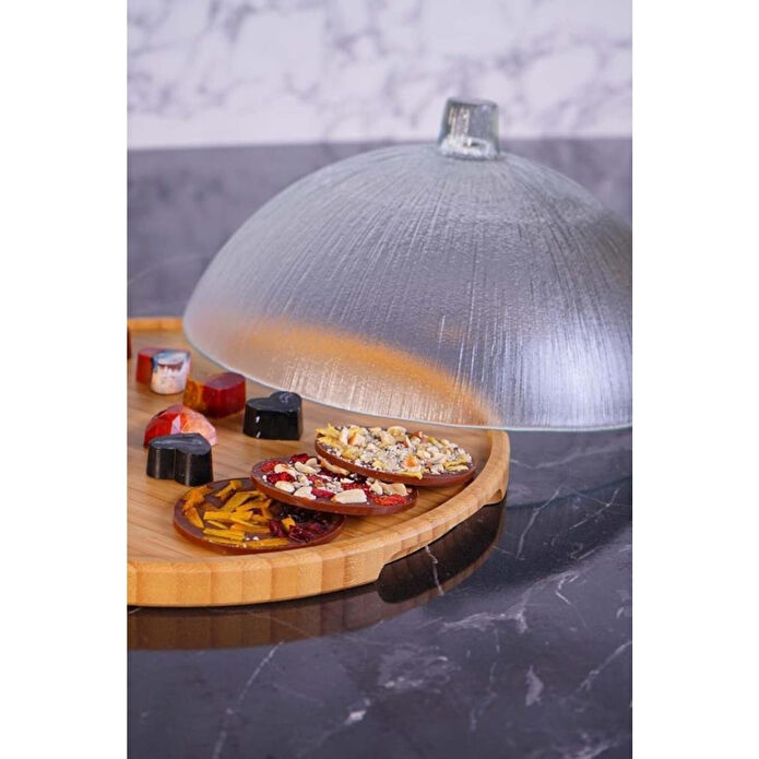 Bambum Kuga Cam Kapaklı Kek Fanusu 30 Cm B3625