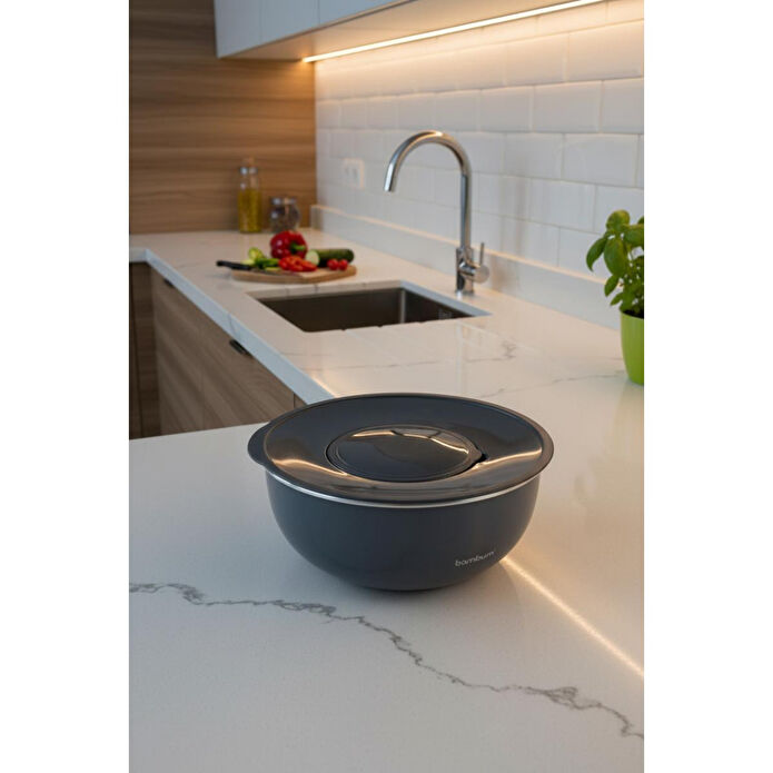 Bambum Nostalji Karıştırma Kabı Koyu Gri 24 Cm