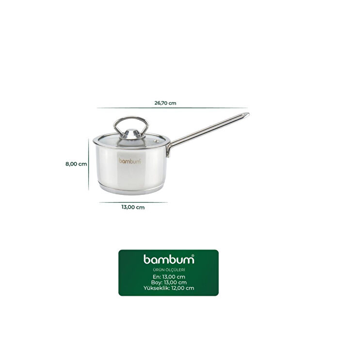 Bambum Poppy - Kaçerola Paslanmaz Çelik 12x8 Cm B3059