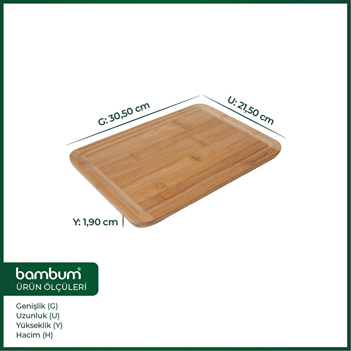 Bambum Toscana Kesme & Steak Tahtası Orta Bkto02