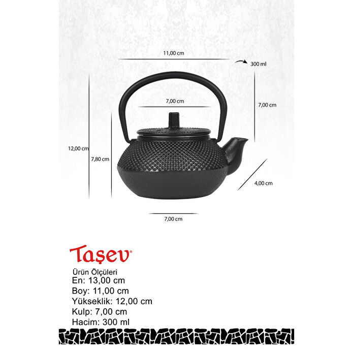 Bambum Linden Sümbül Döküm Demlik 300 Ml Siyah