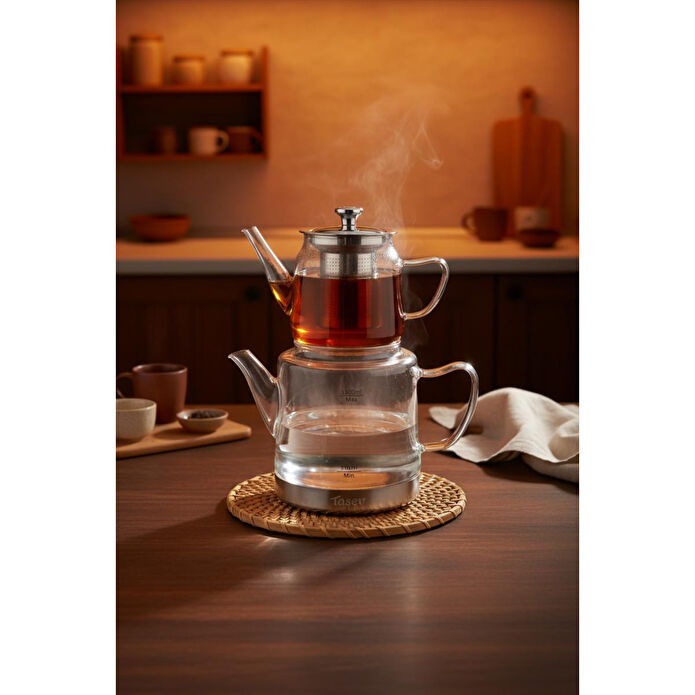 Bambum Gramor Çelik İndüksiyon Tabanlı Cam Çaydanlık