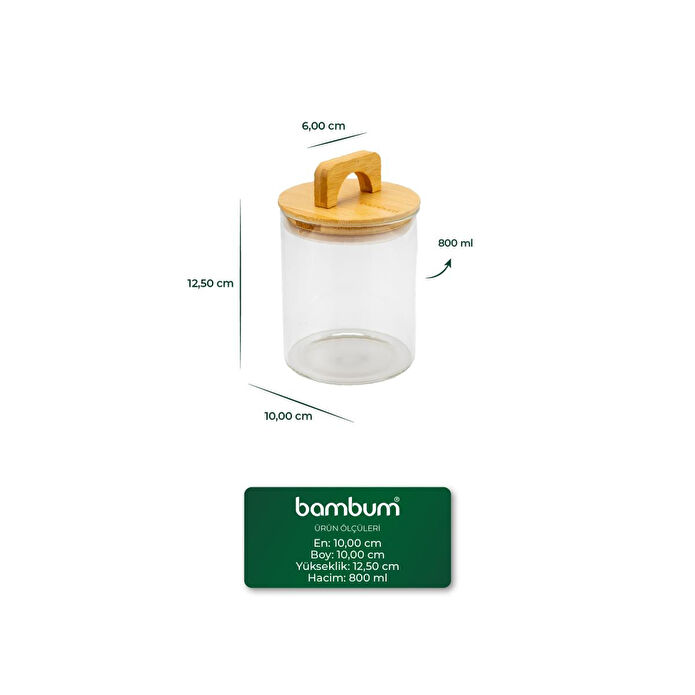 Bambum Ciri Bambu Kapaklı Baharatlık 12 Cm