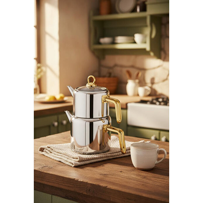 Bambum Thales Çelik Çaydanlık Takımı Gold