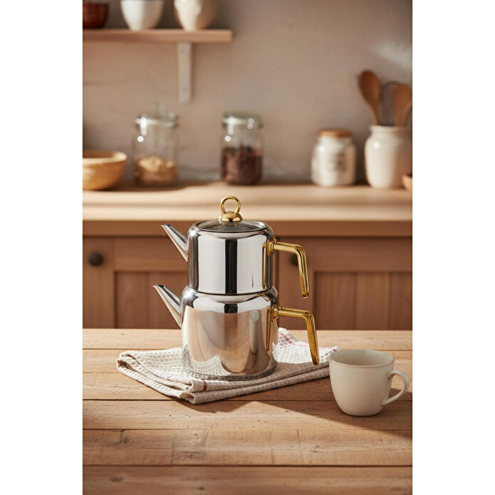 Bambum Thales Çelik Çaydanlık Takımı Gold