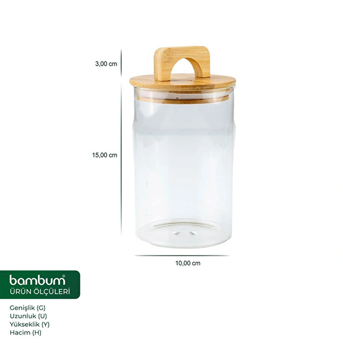 Bambum Ciri Bambu Kapaklı Baharatlık 15 Cm