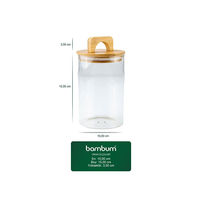 Bambum Ciri Bambu Kapaklı Baharatlık 15 Cm