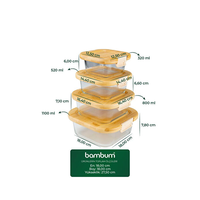 Bambum Patina 4'lü Saklama Seti