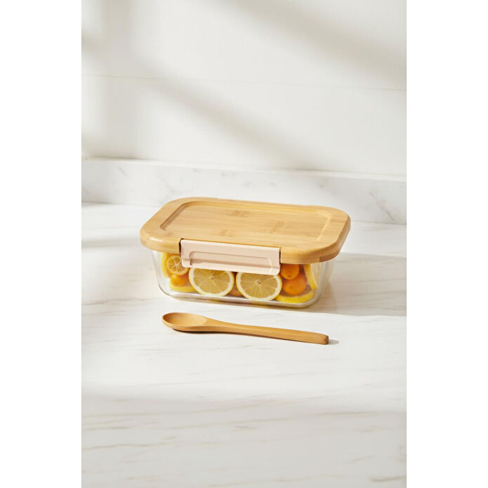 Bambum Satina Kilitli Cam Saklama Kabı 1040 Ml