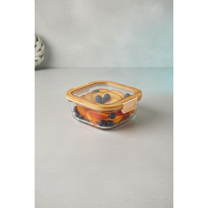 Bambum Poira Cam Kapaklı Kilitli Cam Saklama Kabı 1100 Ml