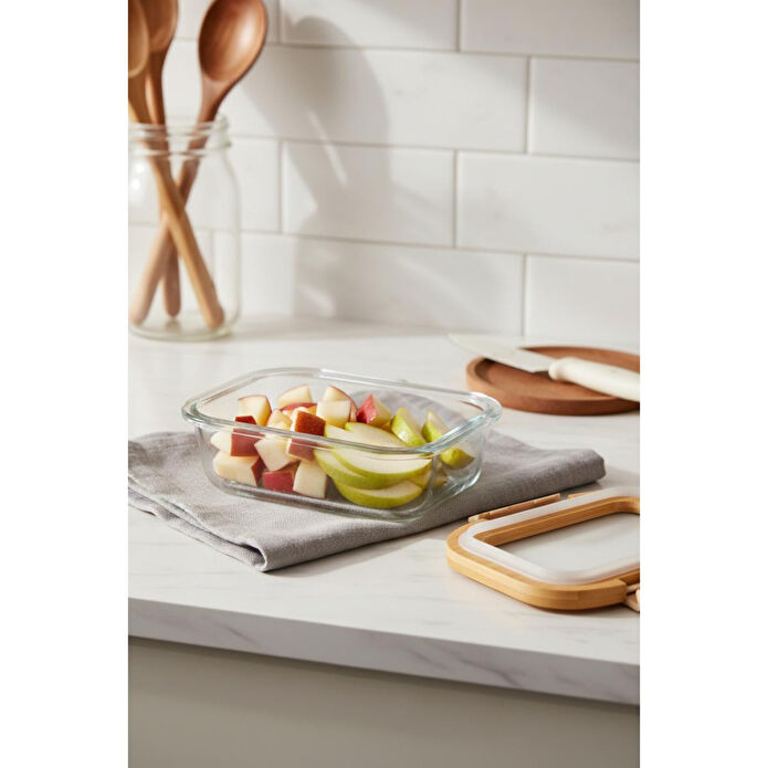 Bambum Moira Cam Kapaklı Kilitli Cam Saklama Kabı 370 Ml