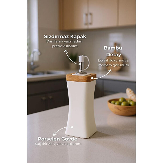 Bambum Shaggy Bambu Standlı Yağlık Sirkelik Tuzluk Ve Biberlik