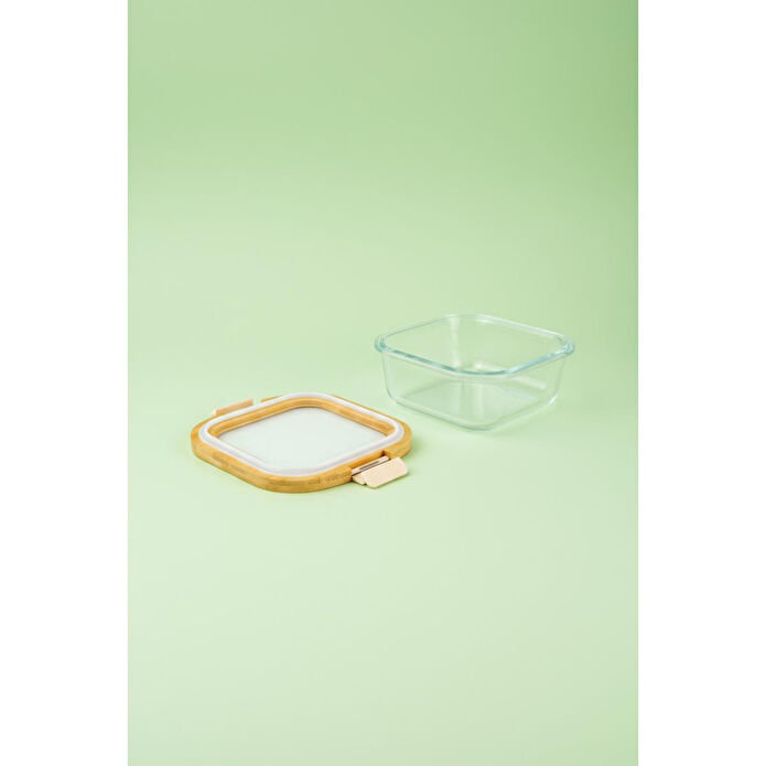 Bambum Poira Cam Kapaklı Kilitli Cam Saklama Kabı 800 Ml