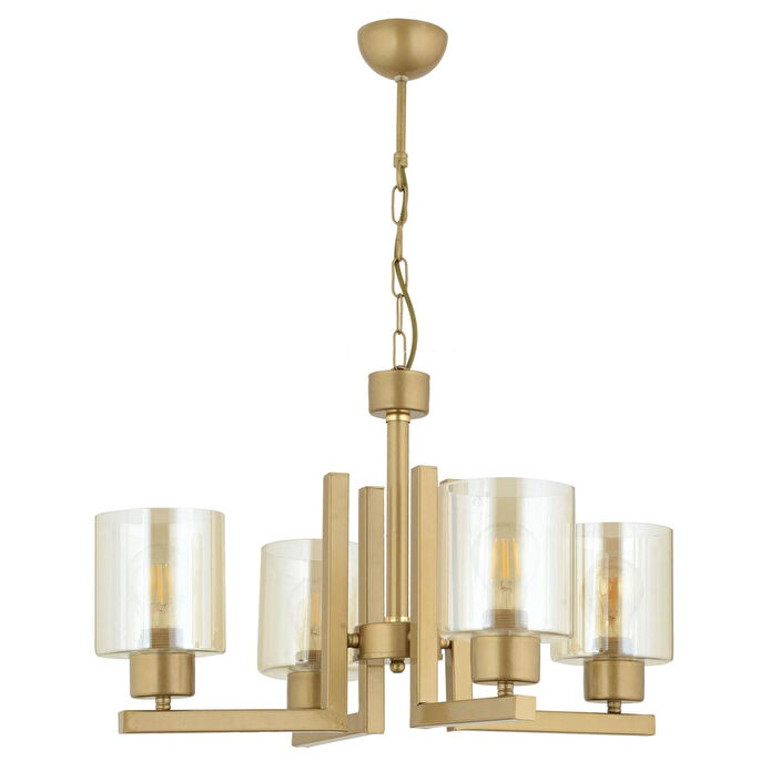 Apliqa Tasse 4 Lü Eskitme Boyalı Avize Bal Camlı Modern Genç Odası Yatak Odası Salon Avize