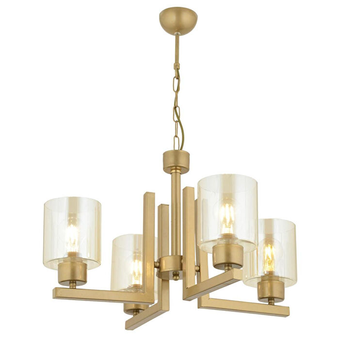 Apliqa Tasse 4 Lü Eskitme Boyalı Avize Bal Camlı Modern Genç Odası Yatak Odası Salon Avize