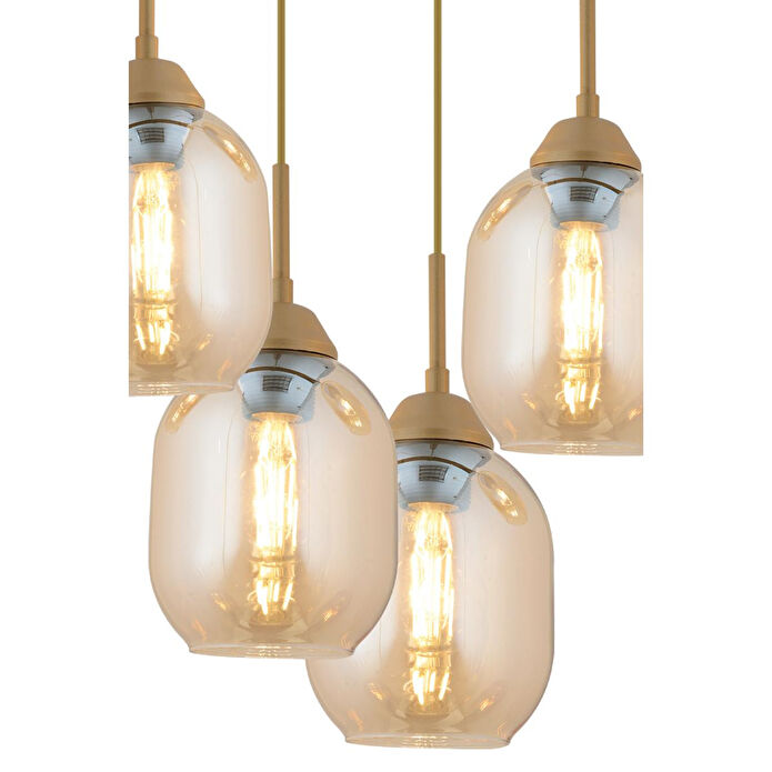 Apliqa Hierro 5 Li Yuvarlak Eskitme Modern Salon Avize