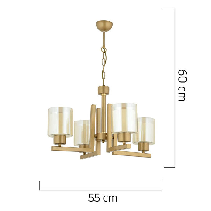 Apliqa Tisse 4 Lü Eskitme Boyalı Çift Camlı Modern Genç Odası Yatak Odası Salon Avize