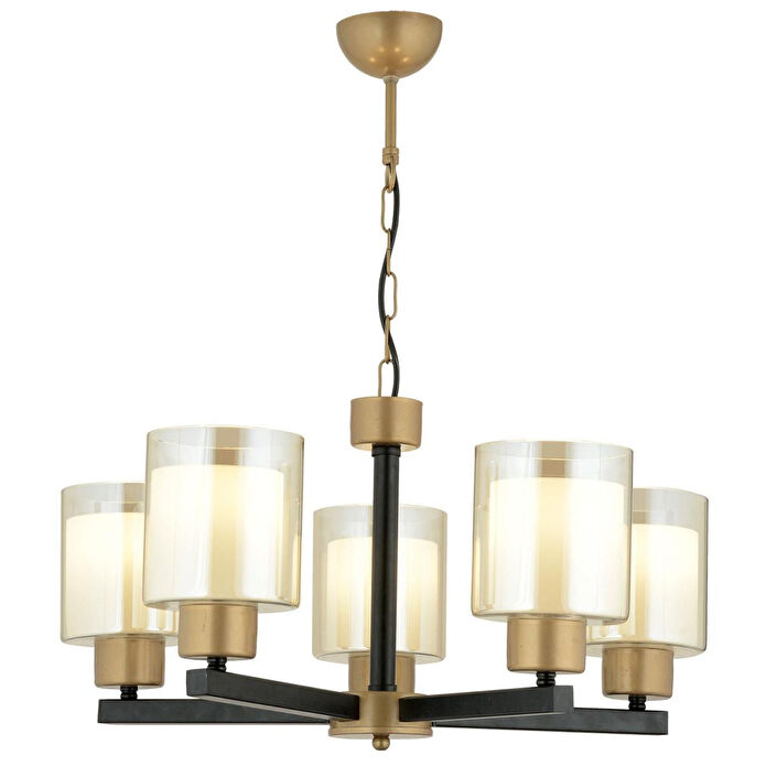 Apliqa Jade 5 Li Avize Eskitme Siyah Boyalı Çift Camlı Modern Genç Odası Yatak Odası Retro Salon Avize