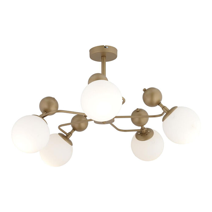 Apliqa Florit 5'li Eskitme Beyaz Camlı Modern Mutfak Yatak Odası Salon Avize