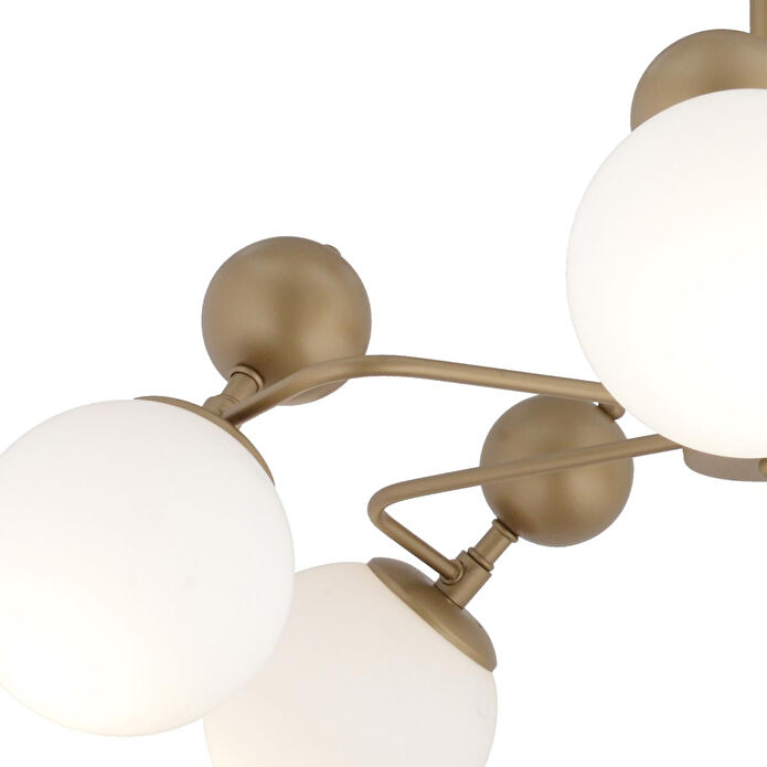 Apliqa Florit 5'li Eskitme Beyaz Camlı Modern Mutfak Yatak Odası Salon Avize