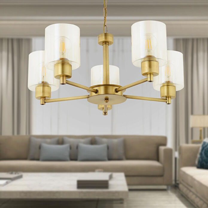 Apliqa Geneva 5 Li Eskitme Modern Yatak Odası Salon Avize