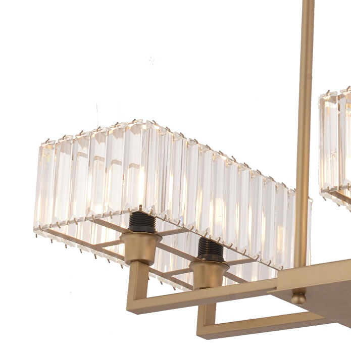 Apliqa Brambles 6'lı Eskitme Kristalli Taşlı Modern Tasarım Kristal Salon Avize