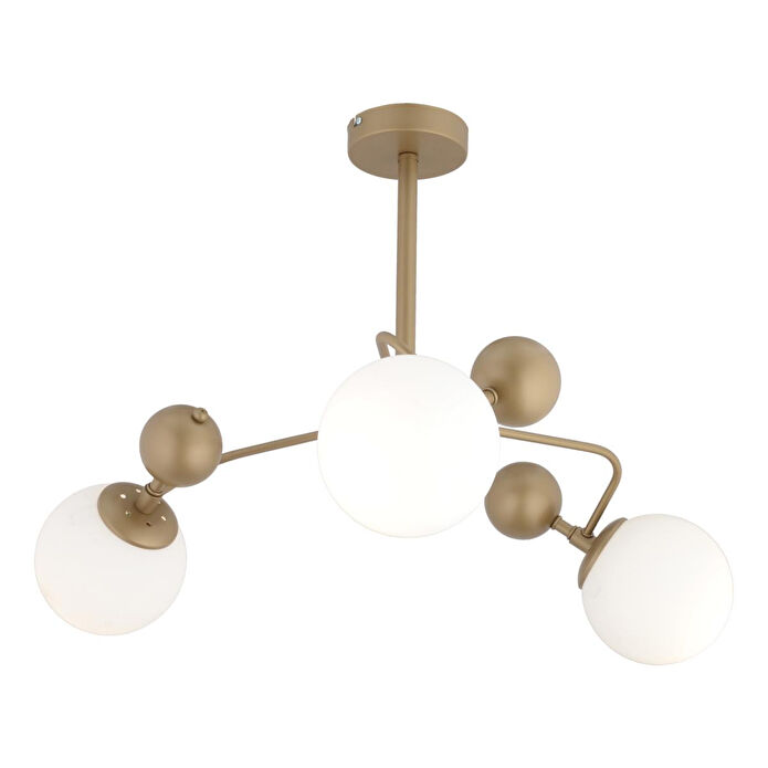 Apliqa Florit 3'lü Eskitme Beyaz Camlı Modern Mutfak Yatak Odası Salon Avize