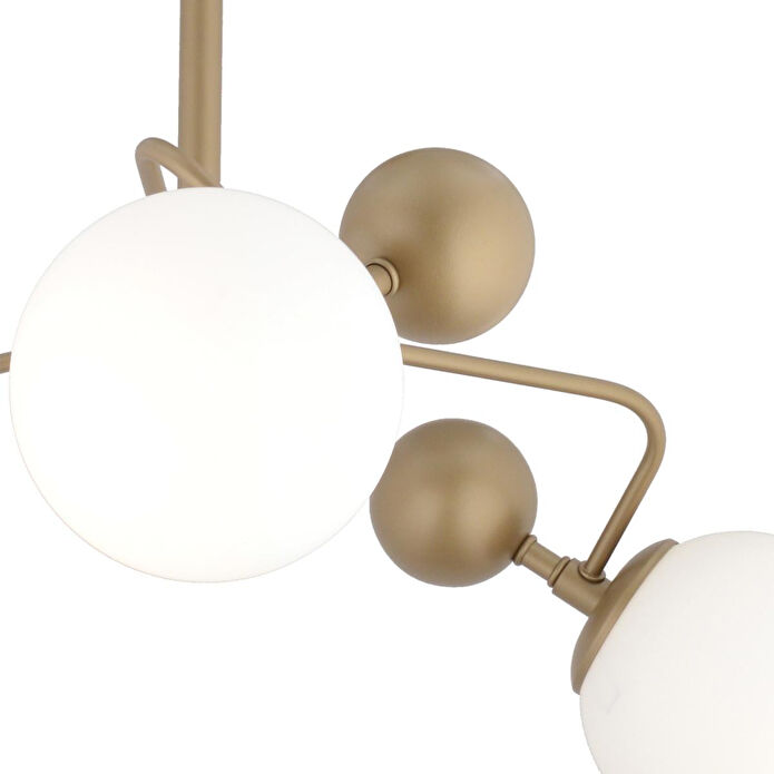 Apliqa Florit 3'lü Eskitme Beyaz Camlı Modern Mutfak Yatak Odası Salon Avize