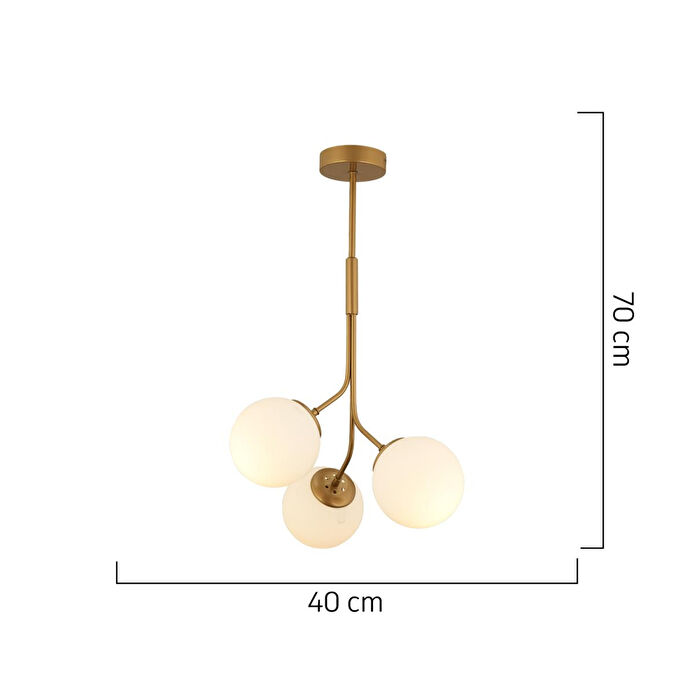 Apliqa Artel 3lü Eskitme Top Avize Modern Sarkıt, Mutfak Yatak Odası Salon Avize