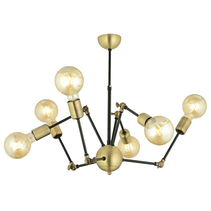 Apliqa Dorlan 6 Lı Eskitme Siyah Modern Genç Odası Yatak Odası Retro Salon Avize