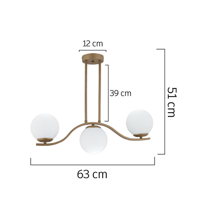 Apliqa Severus 3'lü Eskitme Modern Salon Kafe Restoran İçin Uygun, Salon Avize