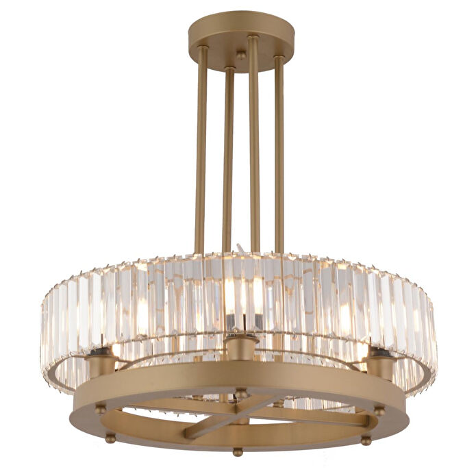 Apliqa Azalea 6lı Eskitme Kristalli Taşlı Modern Tasarım Kristal Büyük Salon Avize