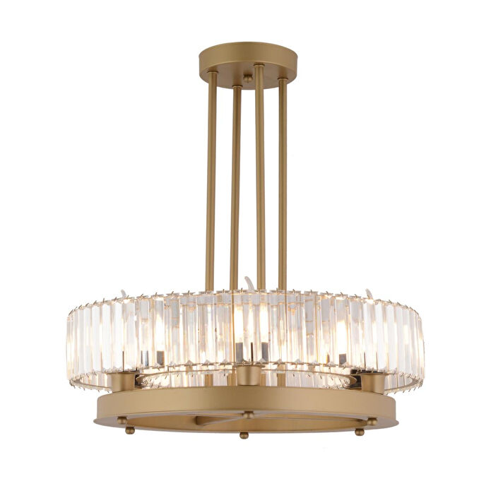 Apliqa Azalea 6lı Eskitme Kristalli Taşlı Modern Tasarım Kristal Büyük Salon Avize