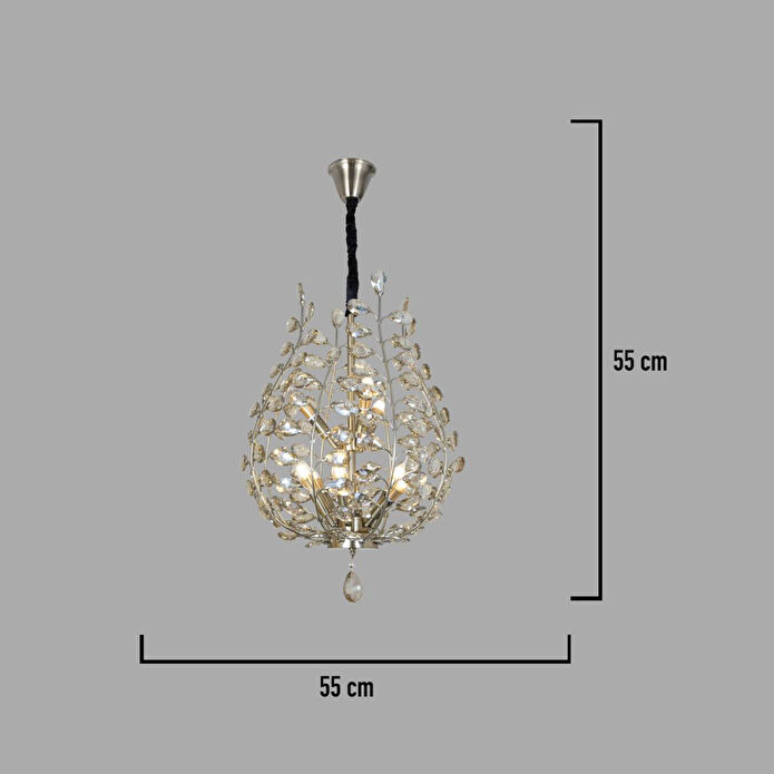 Apliqa Donna Eskitme 55'lik Kristal Taşlı Modern Koridor, Salon Avize