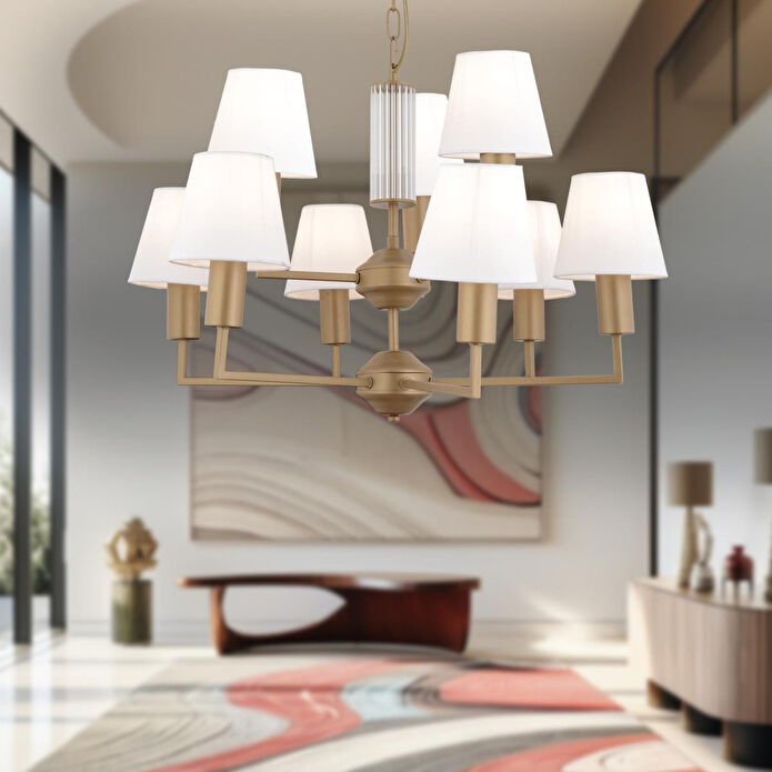 Apliqa Ellery 9'lu Eskitme Beyaz Şapkalı Modern Plafonyer Genç Odası Yatak Odası Retro Salon Avize