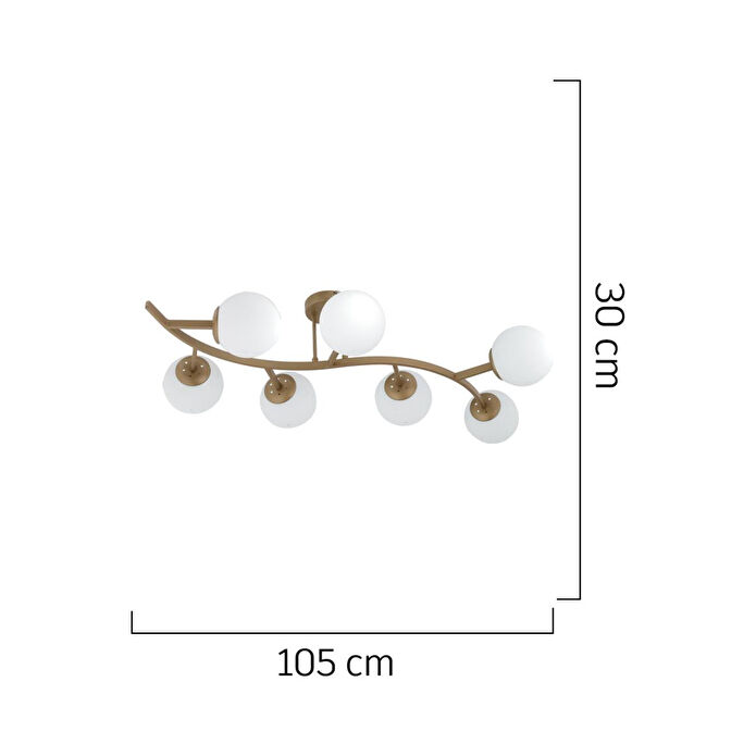 Apliqa İzem 7'li Eskitme Modern Plafonyer Genç Odası Mutfak Yatak Odası Avize