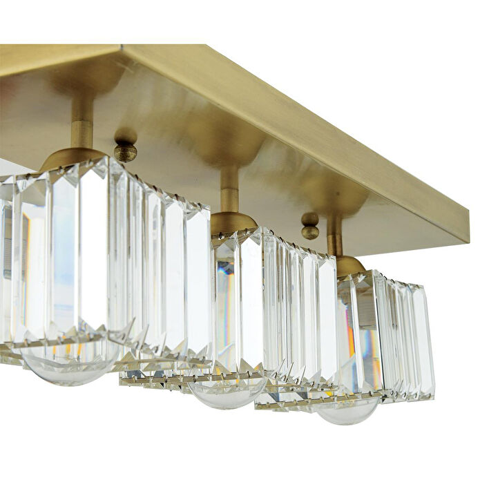 Apliqa Rivia 3 Lü Eskitme Plafonyer Kristalli Taşlı Modern Tasarım Kristal Salon Avize