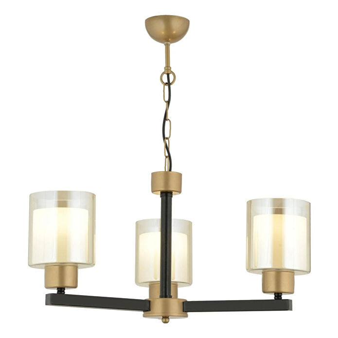 Apliqa Jade 3 Lü Avize Eskitme Siyah Boyalı Çift Camlı Modern Genç Odası Yatak Odası Retro Salon Avize