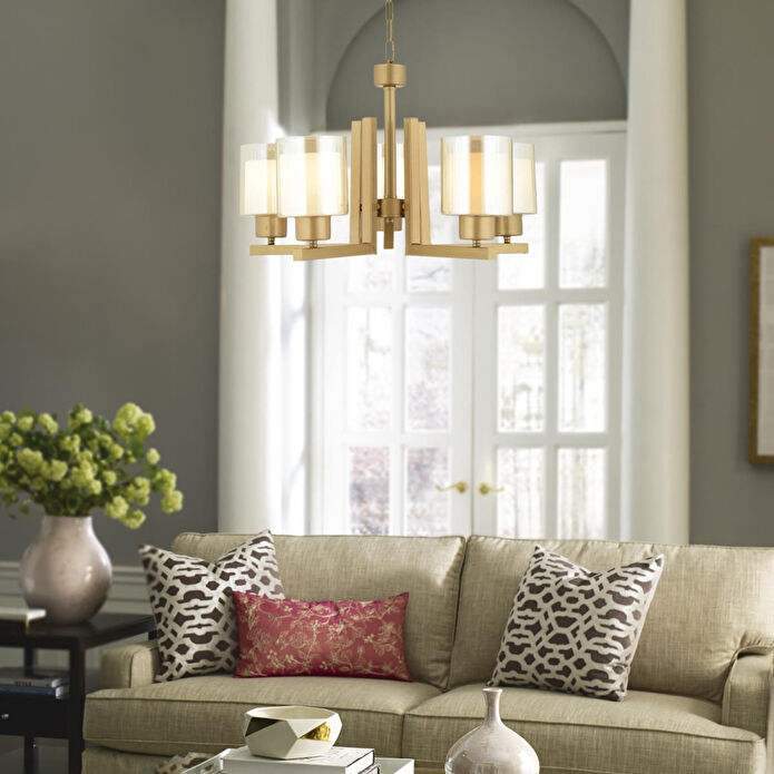 Apliqa Tisse 5 Li Eskitme Boyalı Çift Camlı Modern Genç Odası Yatak Odası Salon Avize