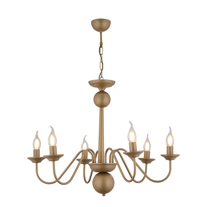 Apliqa Behir 6lı Eskitme Boyalı Şapkalı Modern Oturma Odası, Yatak Odası Salon Avize