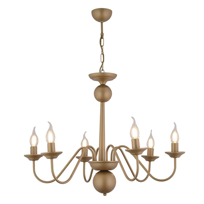 Apliqa Behir 6lı Eskitme Boyalı Şapkalı Modern Oturma Odası, Yatak Odası Salon Avize