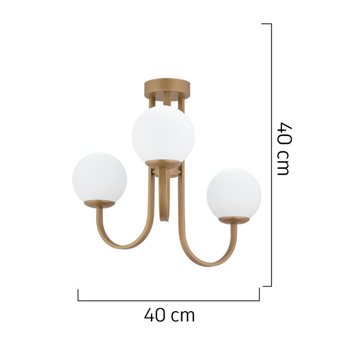 Apliqa Joren 3'lü Eskitme Beyaz Camlı Modern Mutfak Yatak Odası Salon Avize